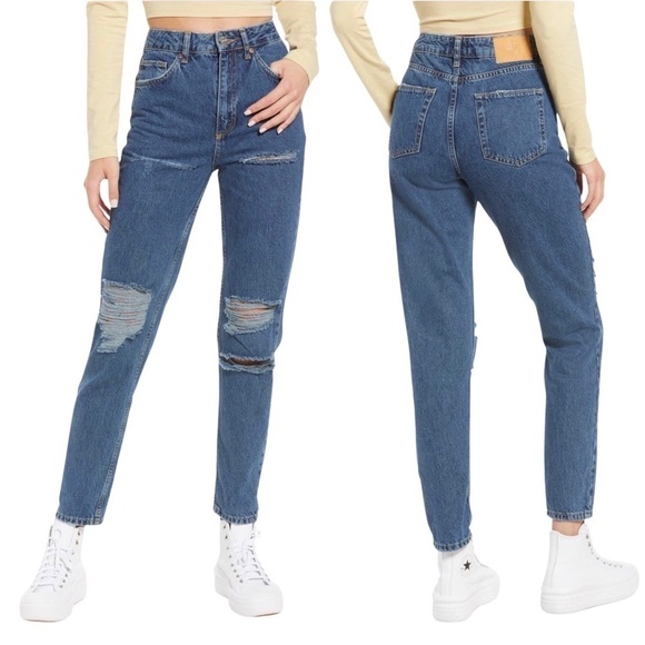 New! BDG Urban Outfitters Mom High Waisted Tapered Straight Leg Jeans - Picture 1 of 12